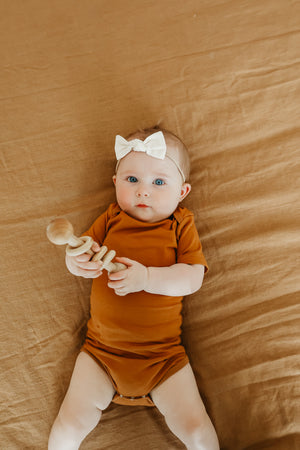 Short Sleeve Bodysuit - Camel