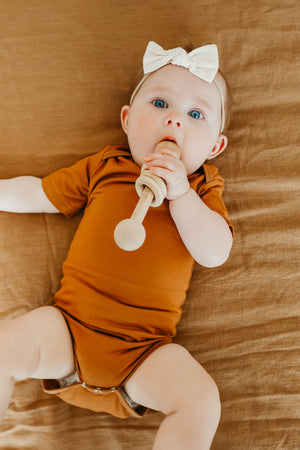 Short Sleeve Bodysuit - Camel