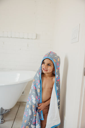 Premium Big Kid Hooded Towel - Super Grover