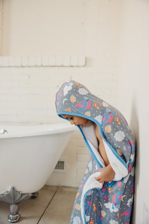 Premium Big Kid Hooded Towel - Super Grover