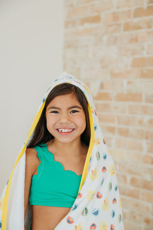 Premium Big Kid Hooded Towel - Sesame Scribbles