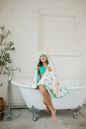 Premium Big Kid Hooded Towel - Sesame Friends