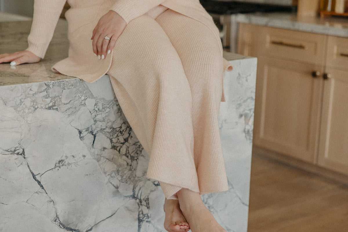 Women's Luxe Wide Leg Sweater Pant - Ballerina
