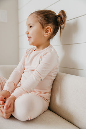 2pc Long Sleeve Pajama Set - Blush