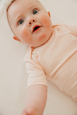 Short Sleeve Bodysuit - Blush