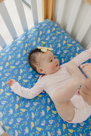 Premium Knit Fitted Crib Sheet - Birdie