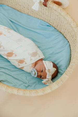 Knit Headband Bow - Tide