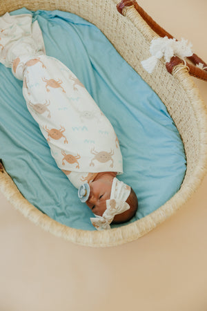 Knit Headband Bow - Tide