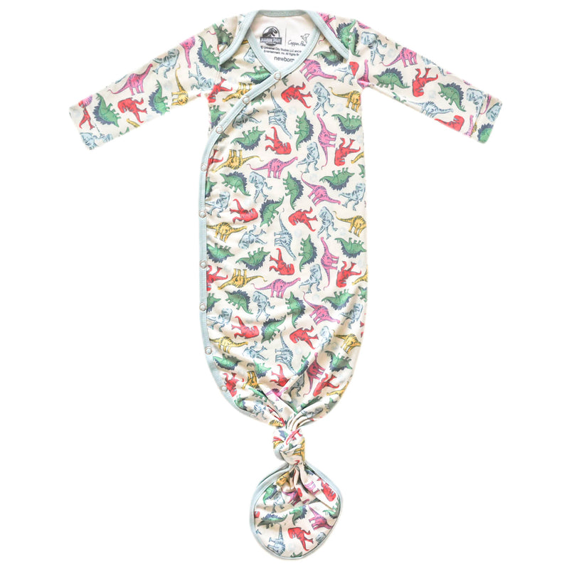 Newborn Knotted Gown - Dinosaurs of Jurassic Park