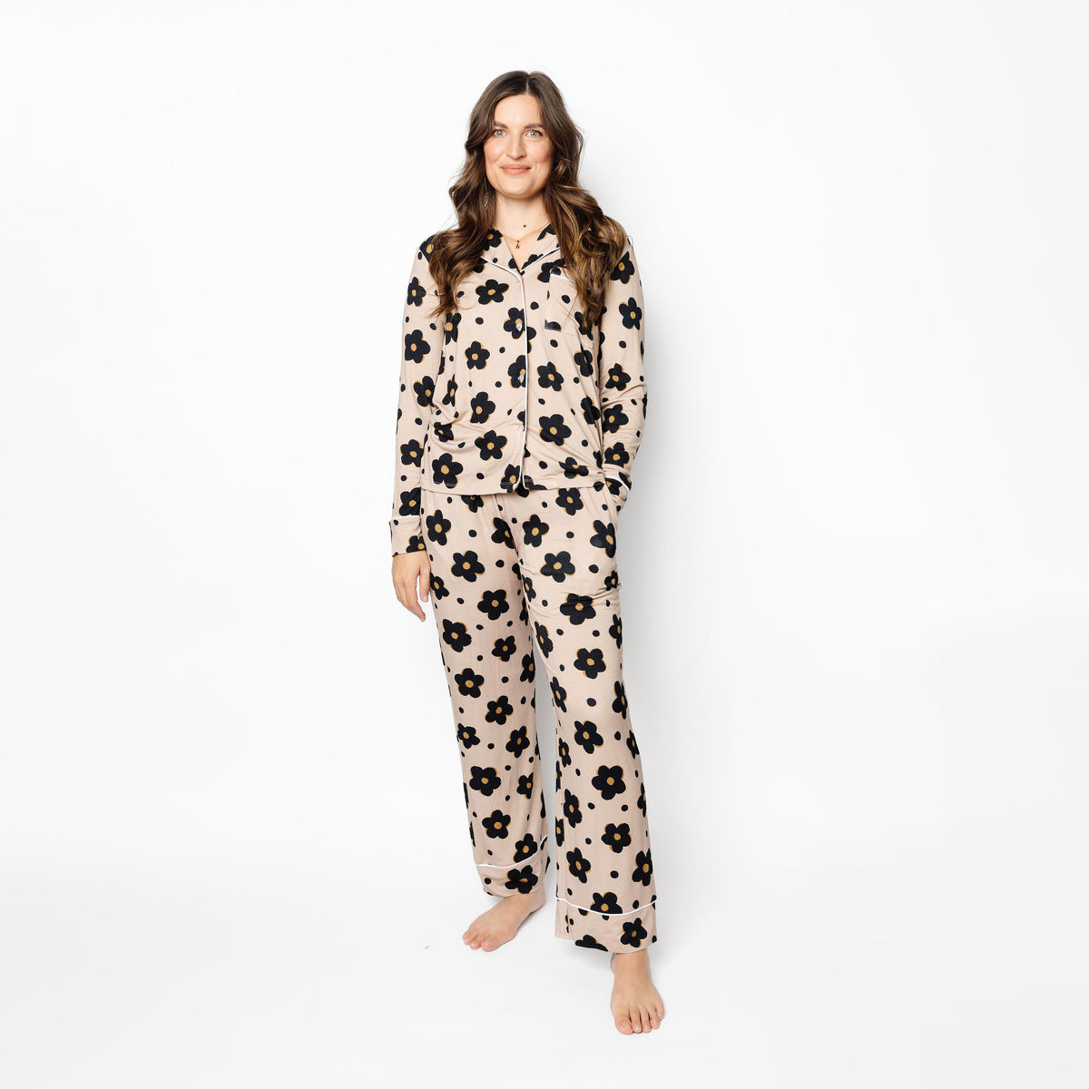 Women's Classic Pajama Set - Gemma in Tan