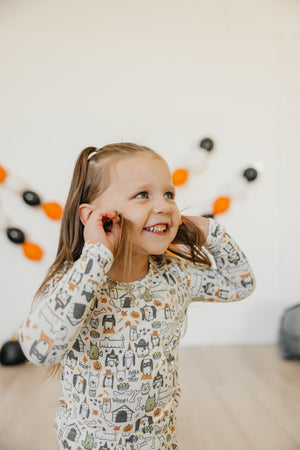 2pc Long Sleeve Pajama Set - Bones