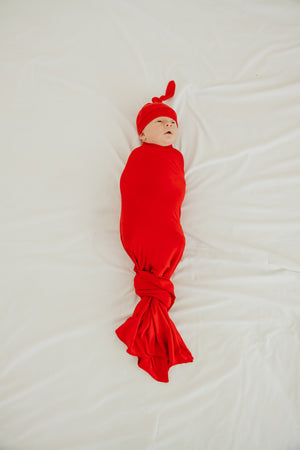 Knit Swaddle Blanket - Apple