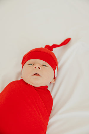 Knit Swaddle Blanket - Apple