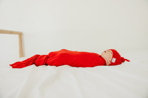 Knit Swaddle Blanket - Apple