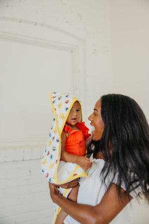 Premium Knit Hooded Towel - Sesame Scribbles