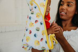 Premium Knit Hooded Towel - Sesame Scribbles