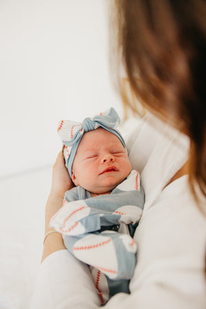 Knit Headband Bow - Slugger