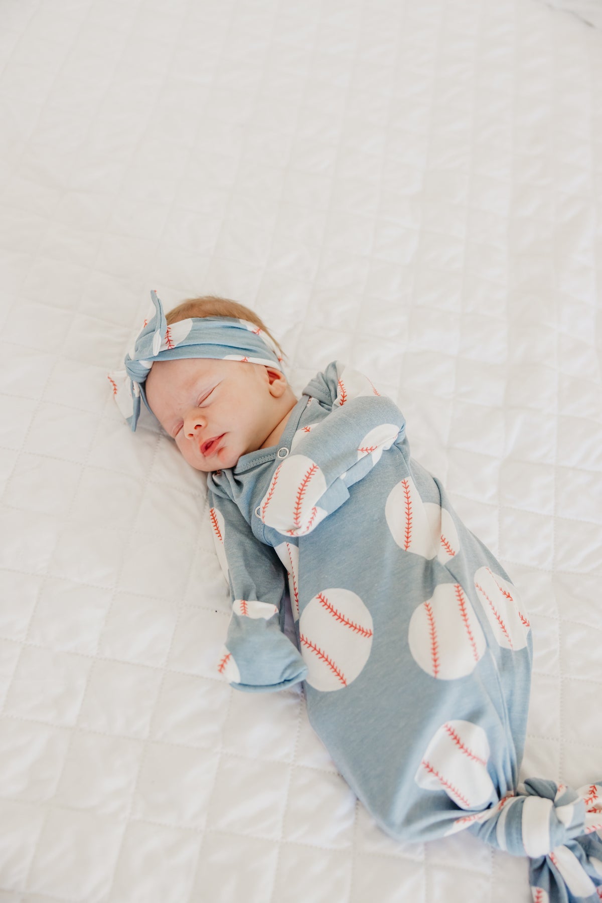 Newborn Knotted Gown - Slugger