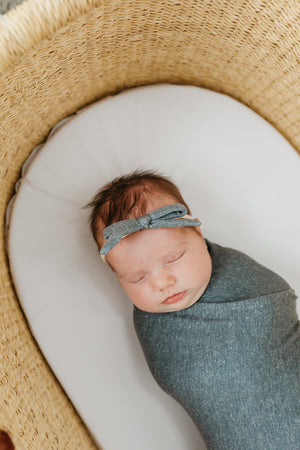 Ribbon Nylon Bow - Slate