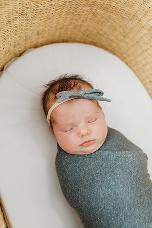 Ribbon Nylon Bow - Slate