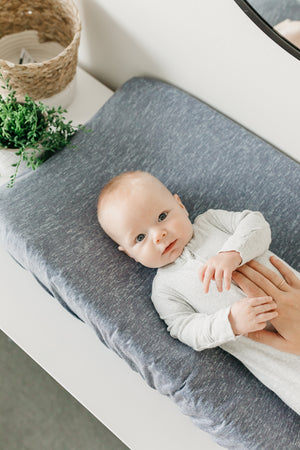 Premium Knit Diaper Changing Pad Cover - Denim
