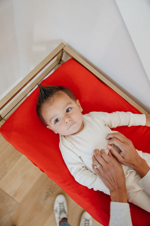 Premium Knit Diaper Changing Pad Cover - Apple