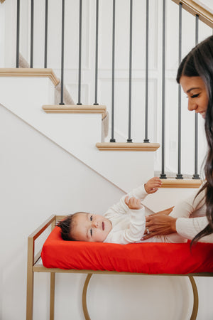 Premium Knit Diaper Changing Pad Cover - Apple