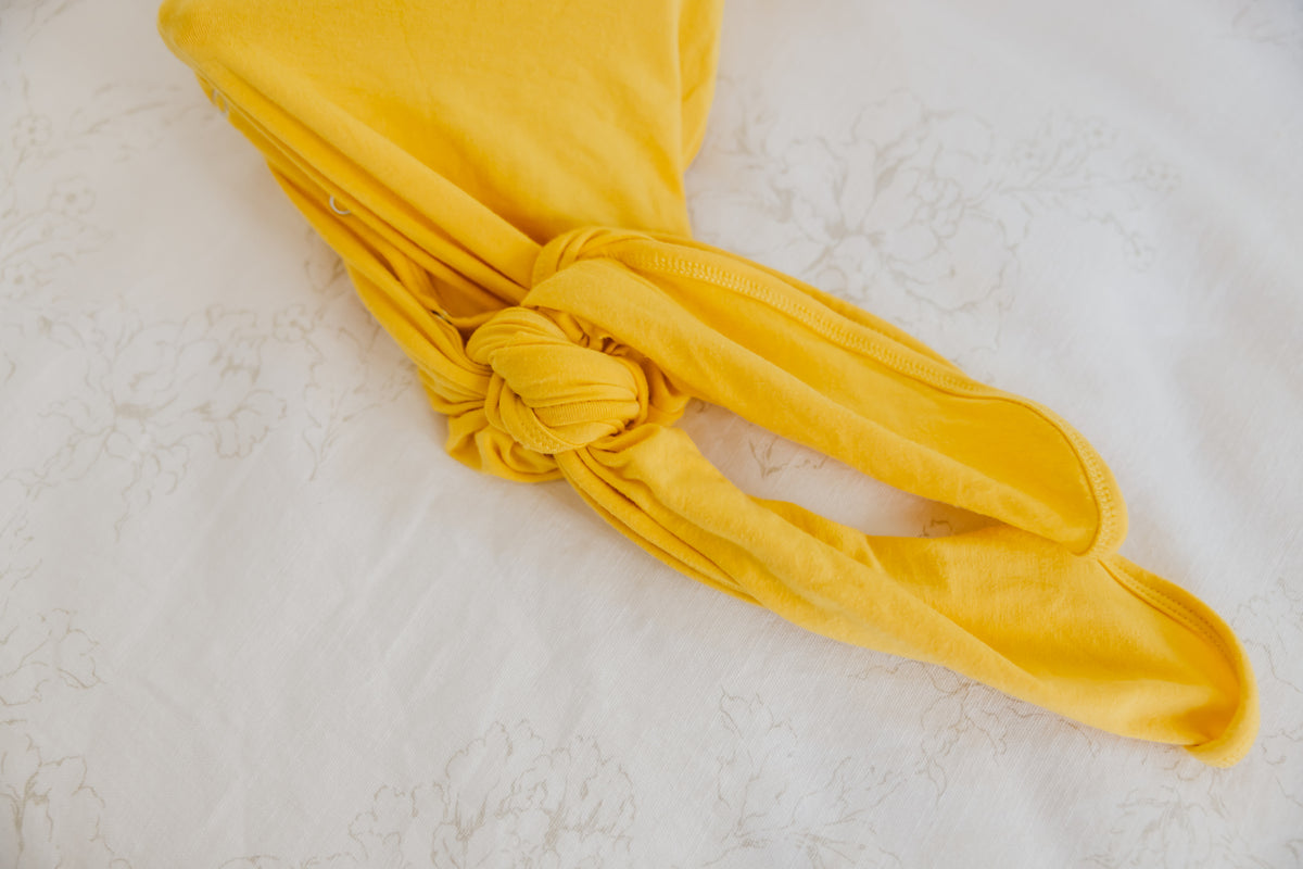 Newborn Knotted Gown - Banana