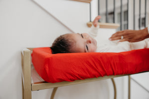 Premium Knit Diaper Changing Pad Cover - Apple