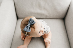 Bowtie Nylon Bow - Denim