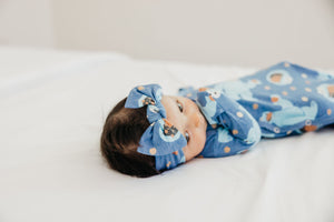 Knit Headband Bow - Cookie Monster