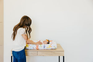 Premium Knit Diaper Changing Pad Cover - Sesame Friends