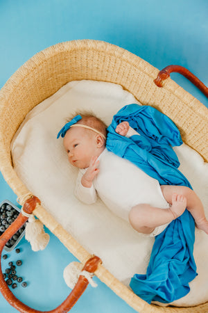 Ribbon Nylon Bow - Blueberry