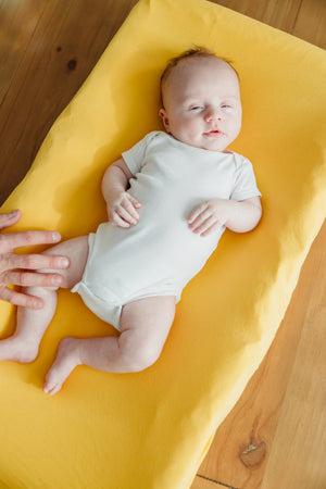 Premium Knit Diaper Changing Pad Cover - Banana