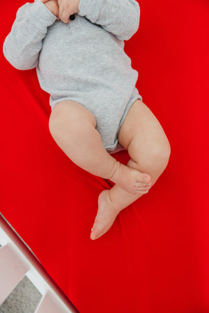 Premium Knit Fitted Crib Sheet - Apple