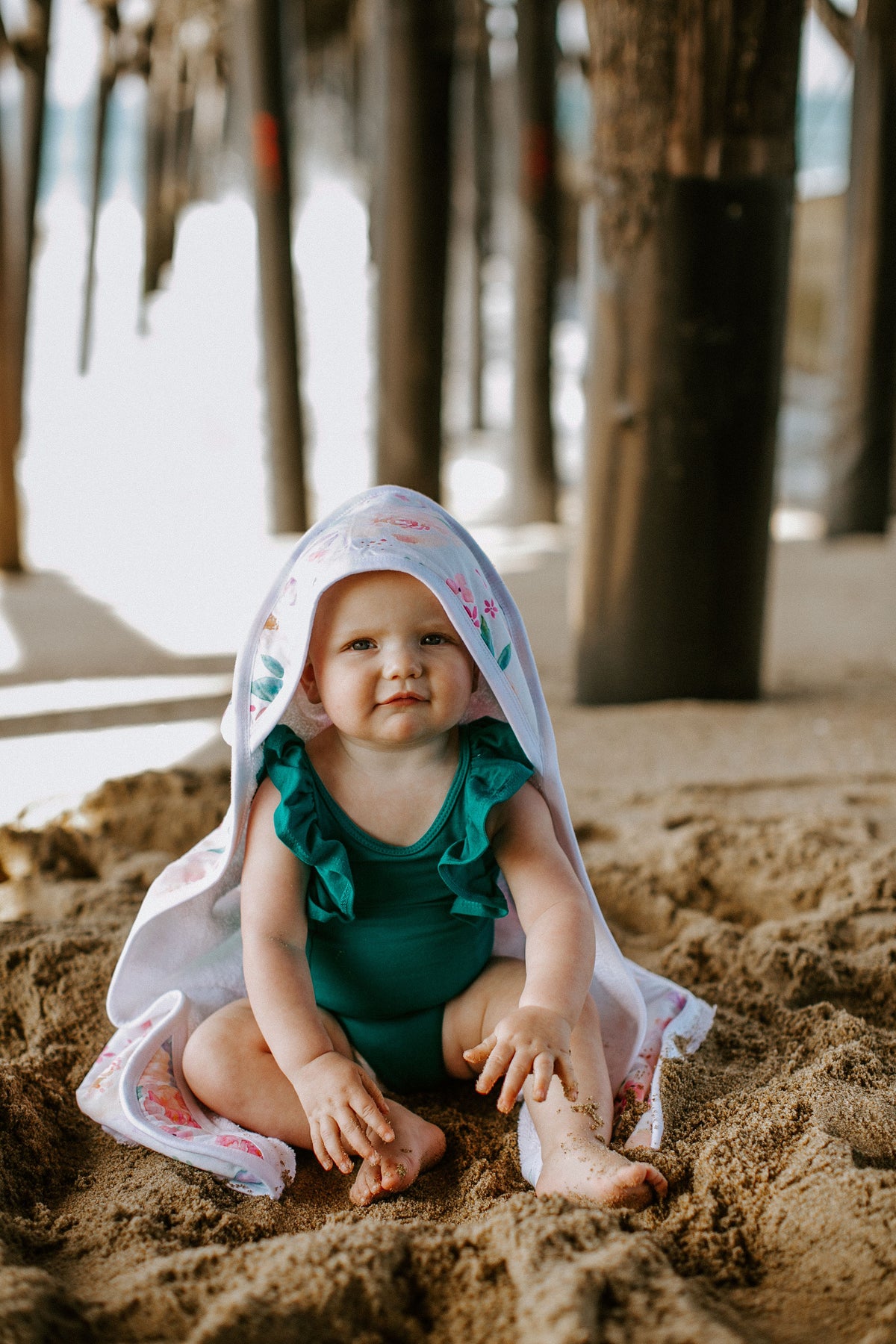 Premium Baby  Knit Hooded Towel - Bloom
