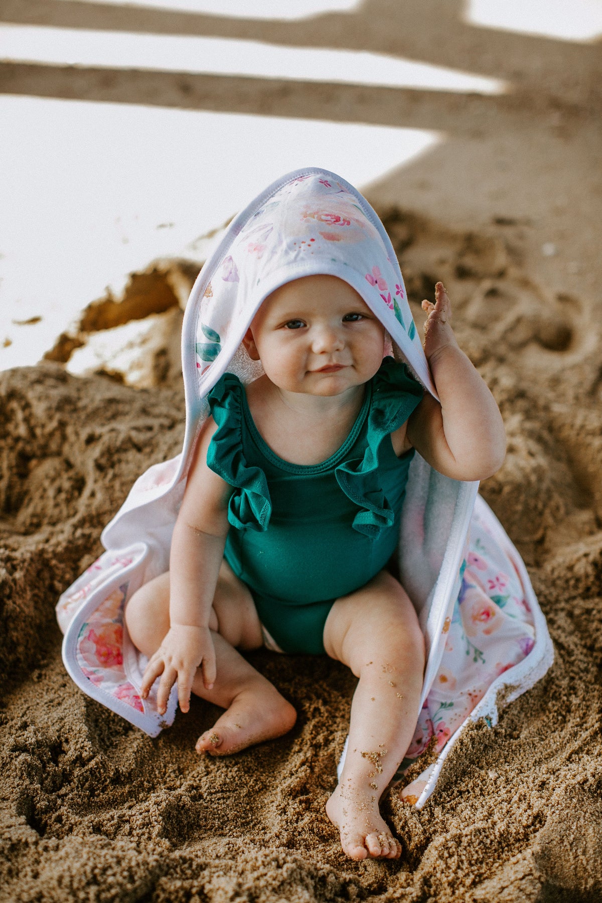 Premium Baby  Knit Hooded Towel - Bloom