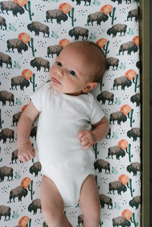 Premium Knit Diaper Changing Pad Cover - Bison