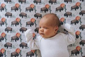 Premium Knit Fitted Crib Sheet - Bison