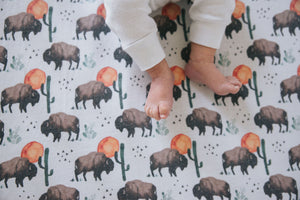 Premium Knit Fitted Crib Sheet - Bison