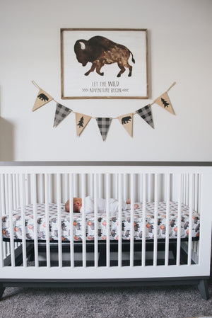 Premium Knit Fitted Crib Sheet - Bison