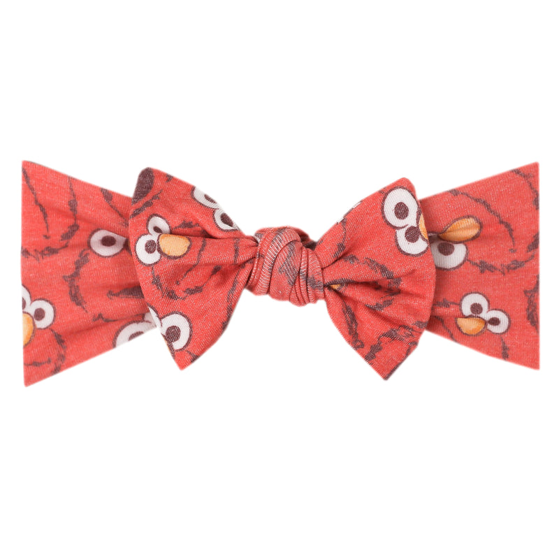 Knit Headband Bow - Elmo