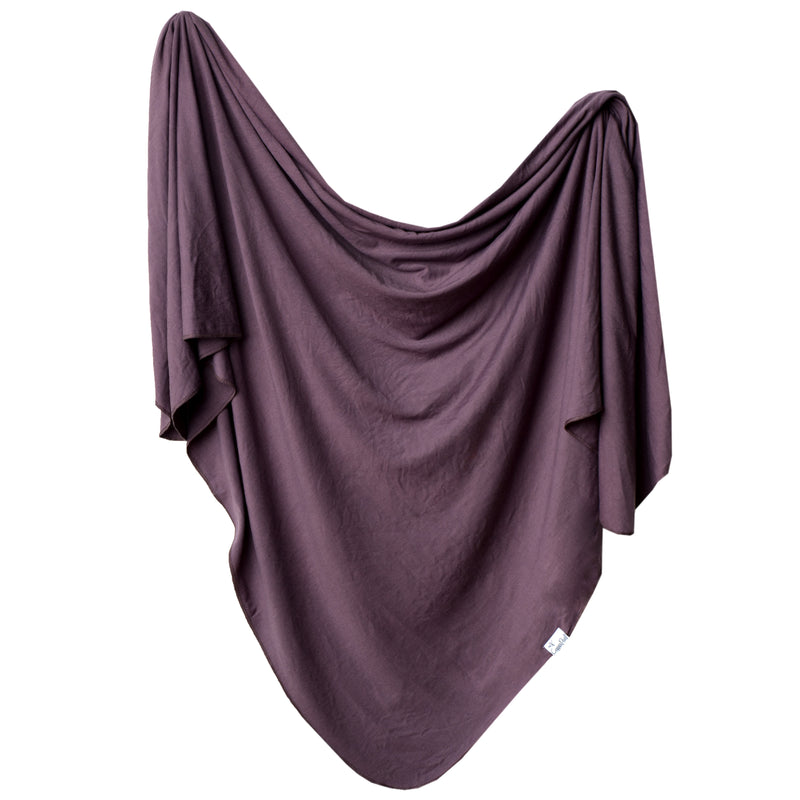 Knit Swaddle Blanket - Plum