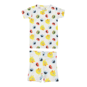 2pc Short Sleeve Pajama Set - Sesame Scribbles