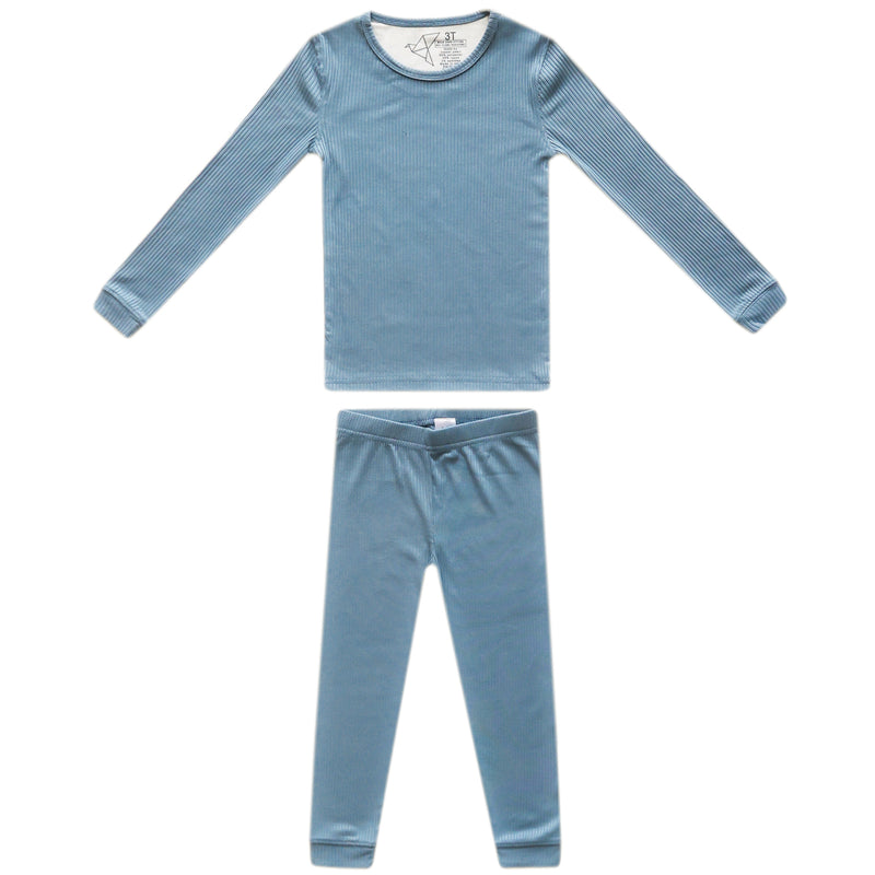 2pc Rib Knit Long Sleeve Pajama Set - Atlantic