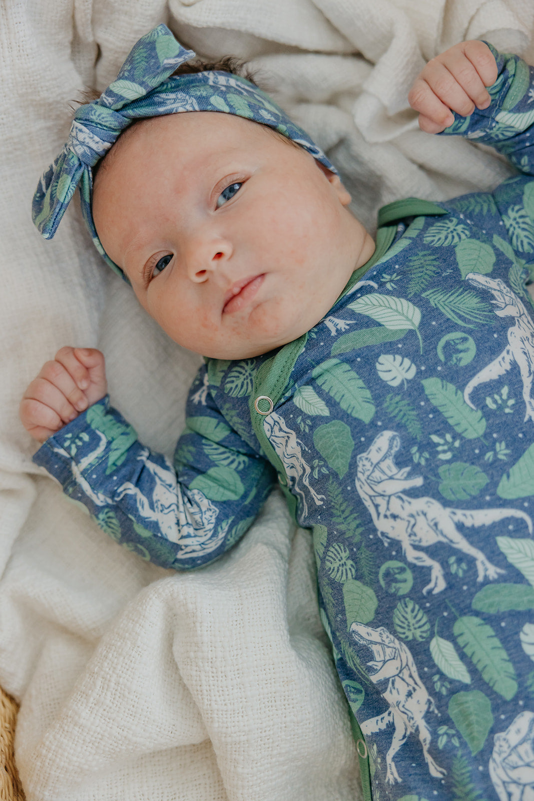 Newborn Knotted Gown - Jurassic Park