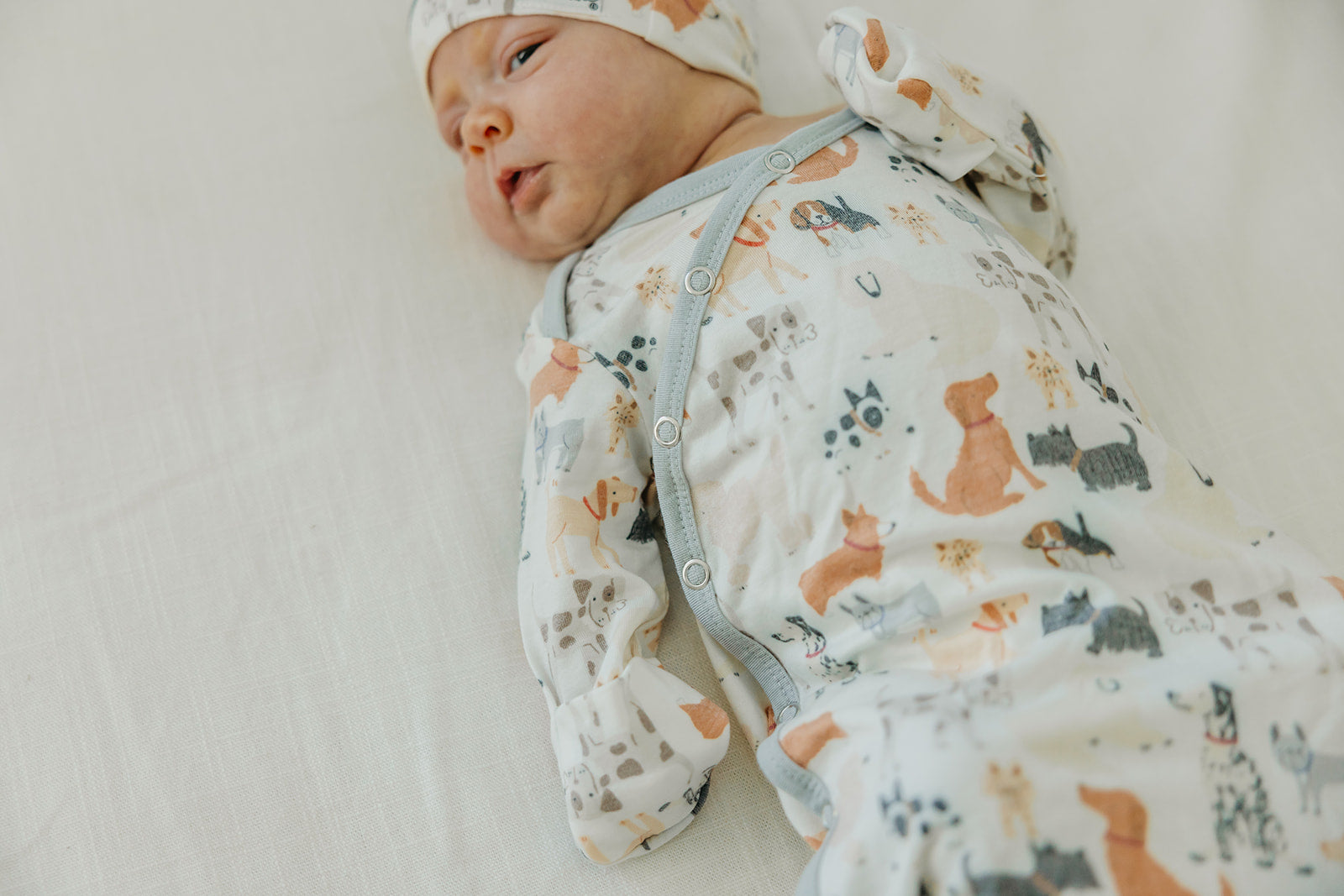 Newborn Knotted Gown - Rufus – Copper Pearl