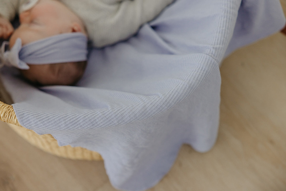 Rib Knit Swaddle Blanket - Periwinkle