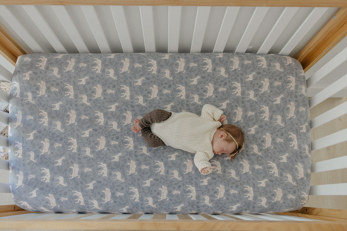 Premium Knit Fitted Crib Sheet - Timber