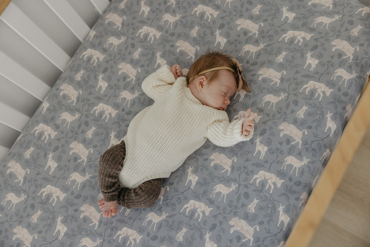 Premium Knit Fitted Crib Sheet - Timber